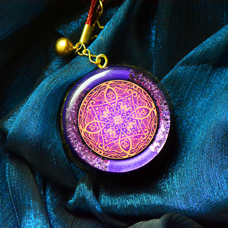 Olivenorma Mandala Sound Amethyst Geometric Totem Pendant Orgone Necklace - image 2