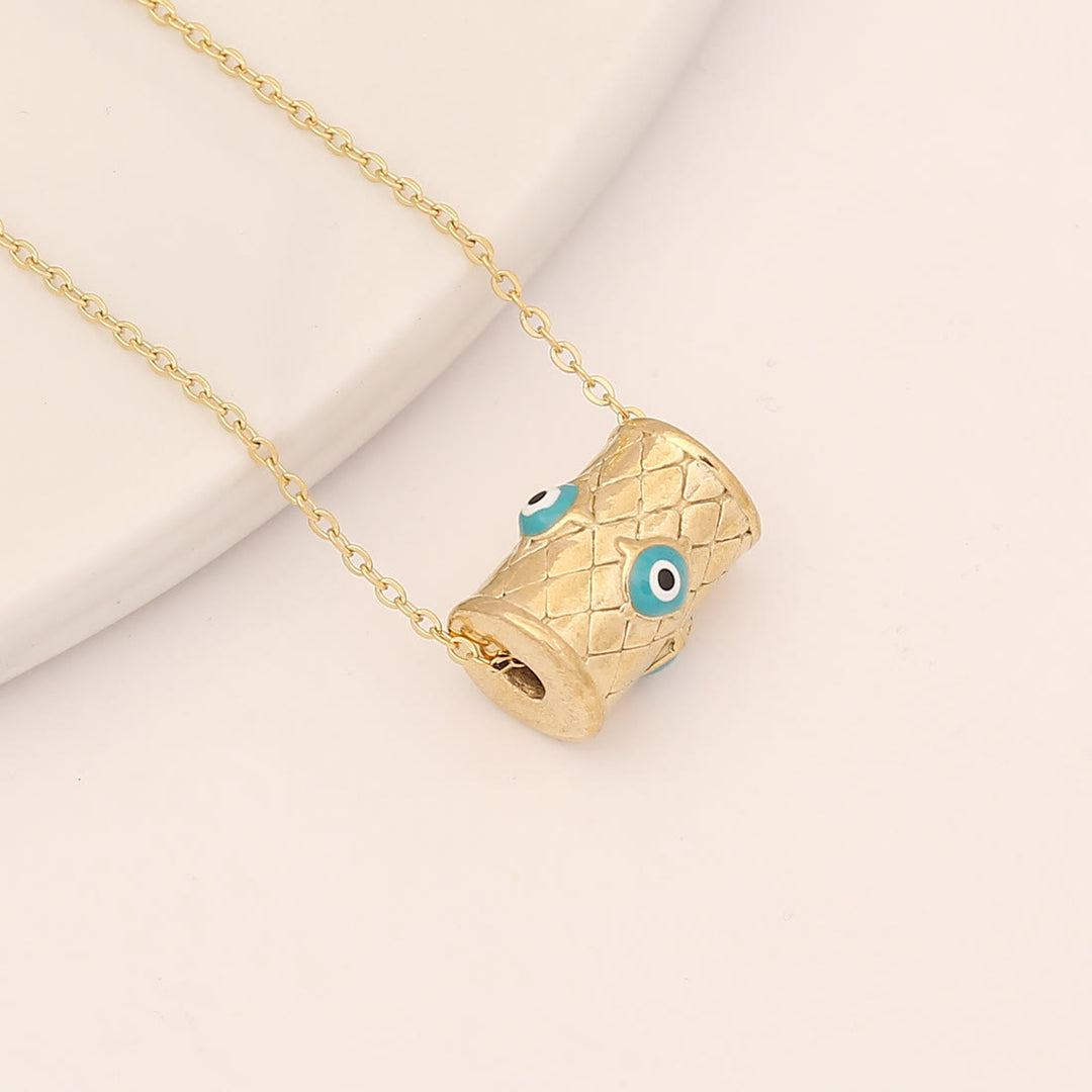 Olivenorma Turquoise Evil Eye Cross Pendant Necklace - Evil Eye&Grid - image 5
