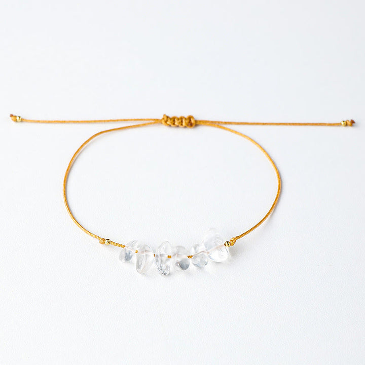 Olivenorma "Nature's Healing Wishes" Irregular Gemstone Braided Bracelet  - Clear Quartz - image 23