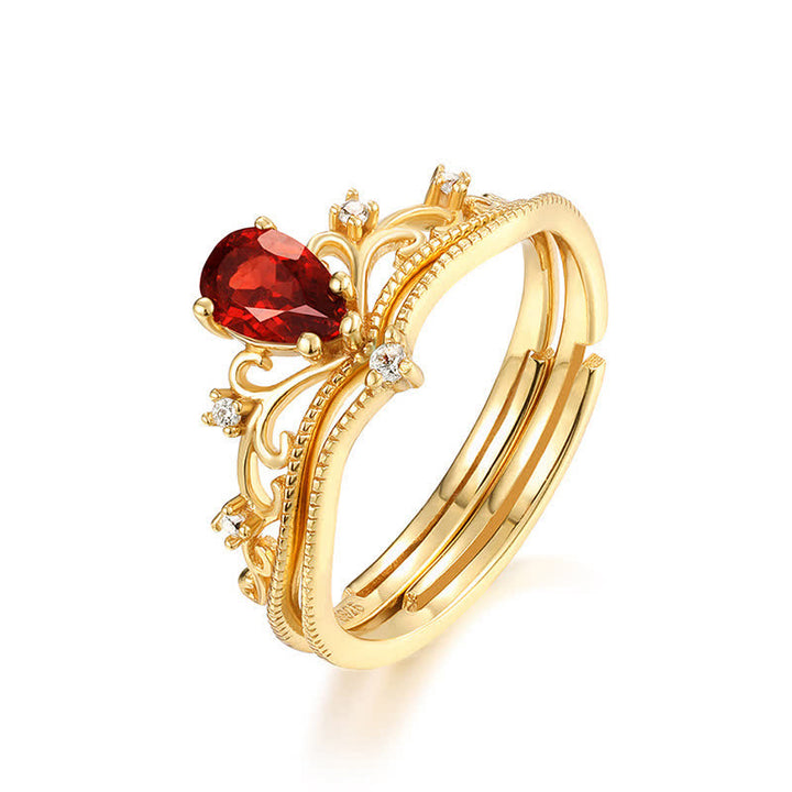 Olivenorma Garnet Crown Modelling Adjustable Ring - image 5