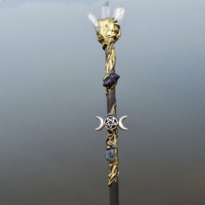 Olivenorma Moon And Sun Fairy Crystal Wands - Clear Crystal & Labradorite - image 12