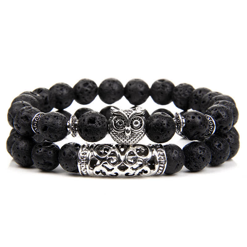 Olivenorma Owl Natural Crystal Beads Bracelet - Lava Stone - image 13