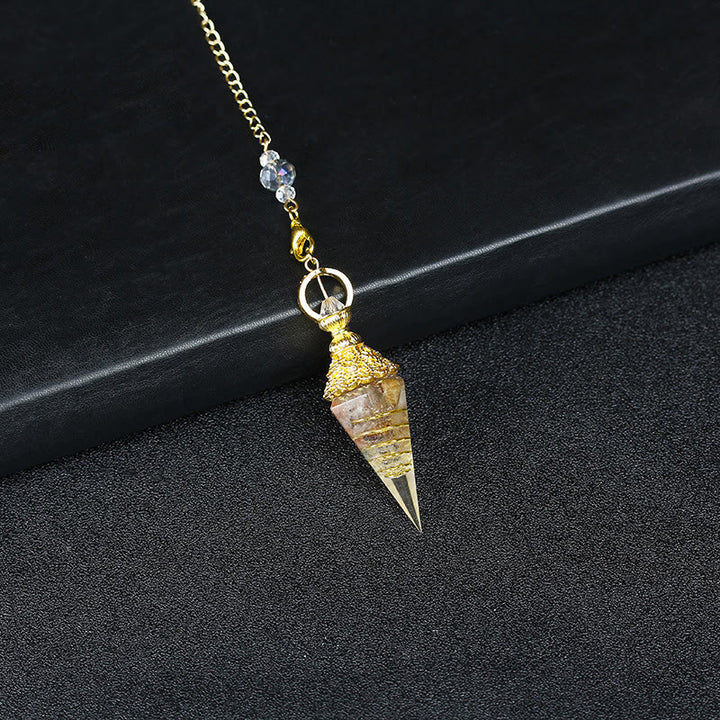 Olivenorma Natural Crystal Resin Hexagonal Pyramid Pendulum - Ghost Stone - image 51