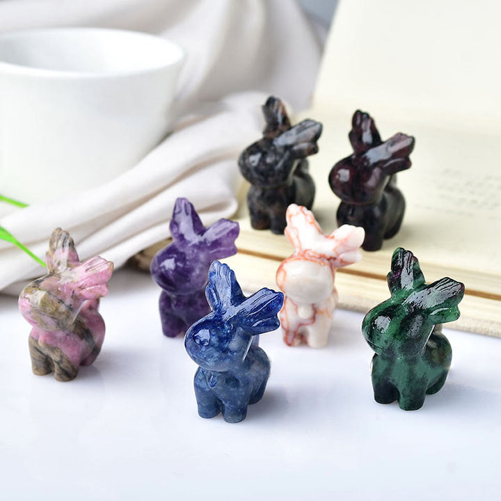Olivenorma Natural Crystal Christmas Elk Carving Crafts Gemstone Decoration - image 22