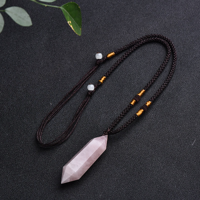 Olivenorma Natural Crystal Amethyst Healing Necklace - Rose Quartz - image 7