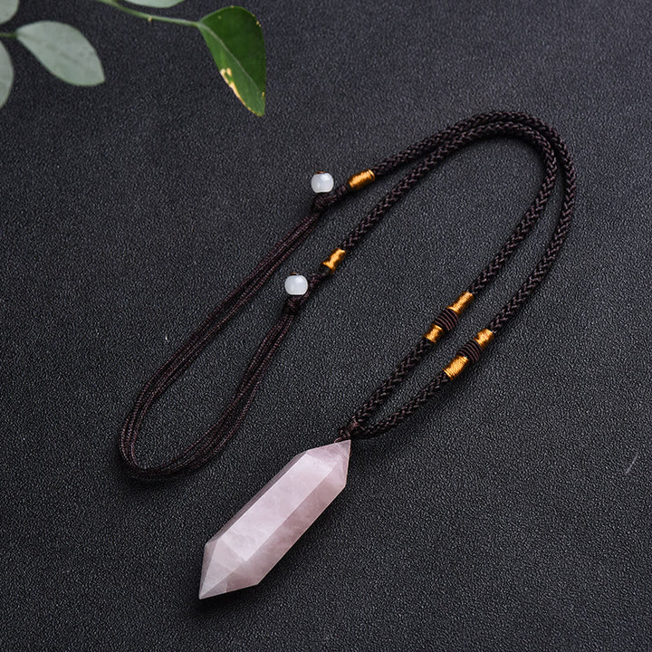 Olivenorma Natural Crystal Amethyst Healing Necklace - Rose Quartz - image 7