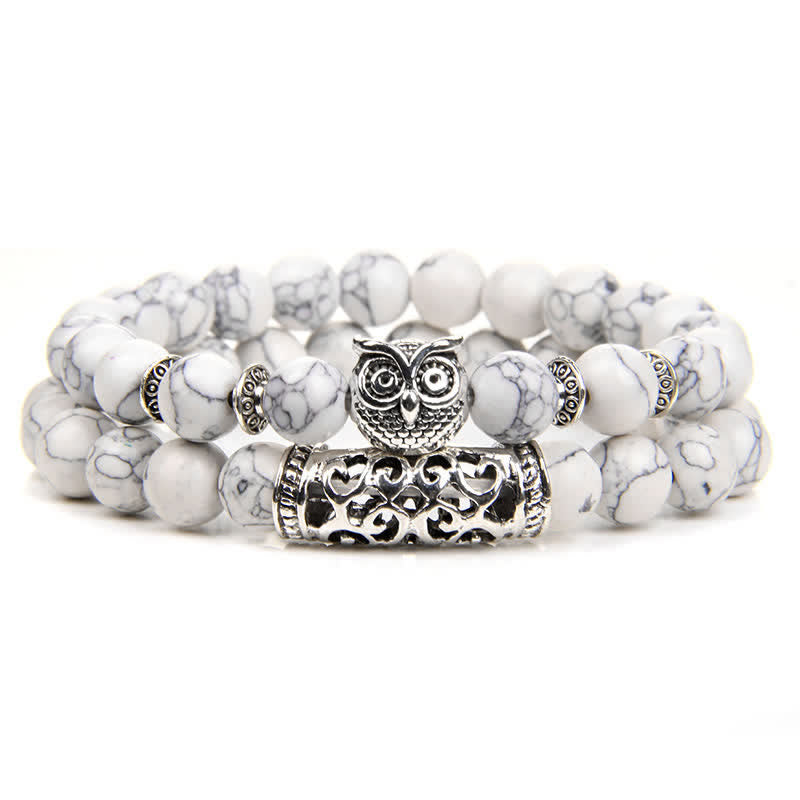 Olivenorma Owl Natural Crystal Beads Bracelet - Howlite - image 24