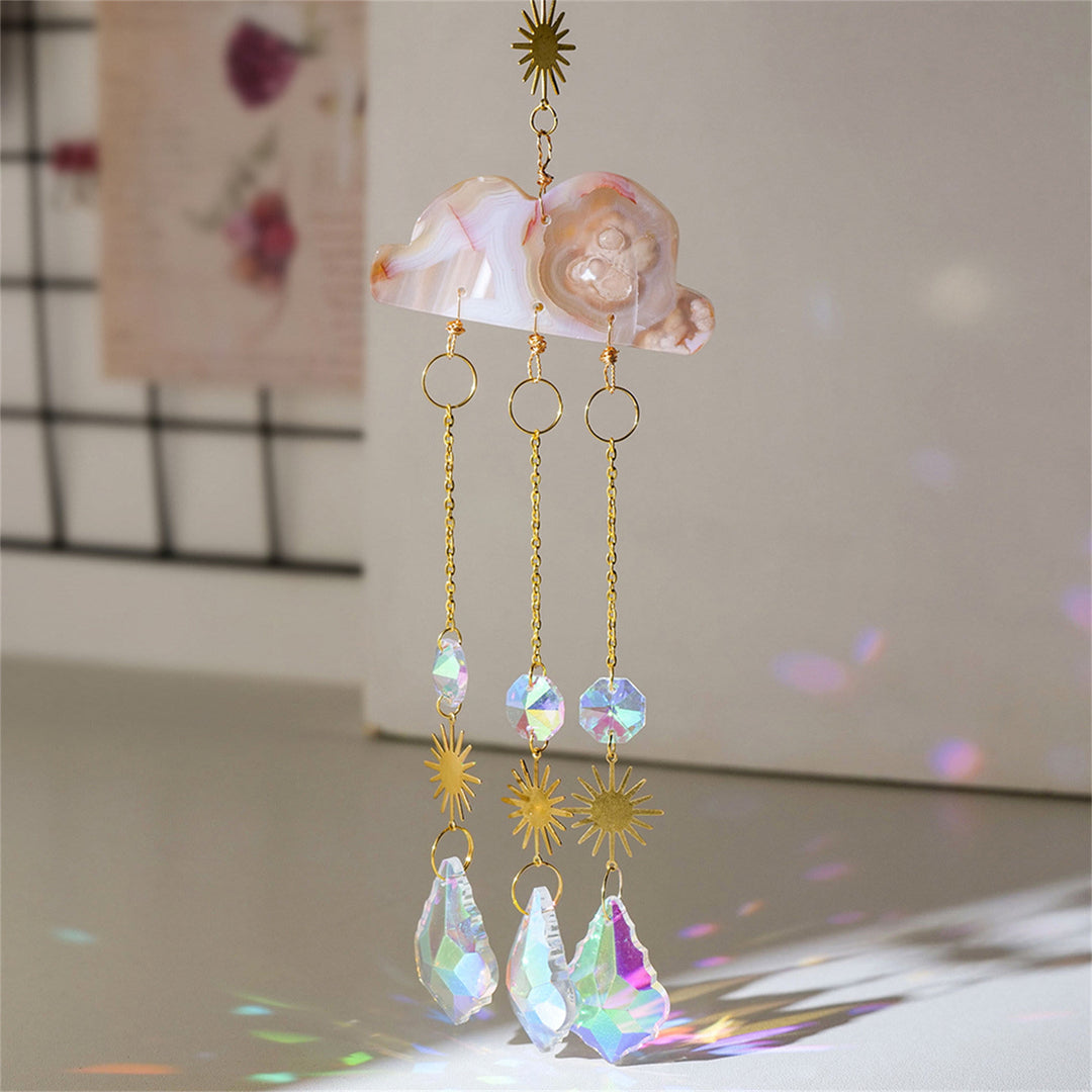 Olivenorma Natural Crystal Cloud Suncatcher Wind Chime - image 10