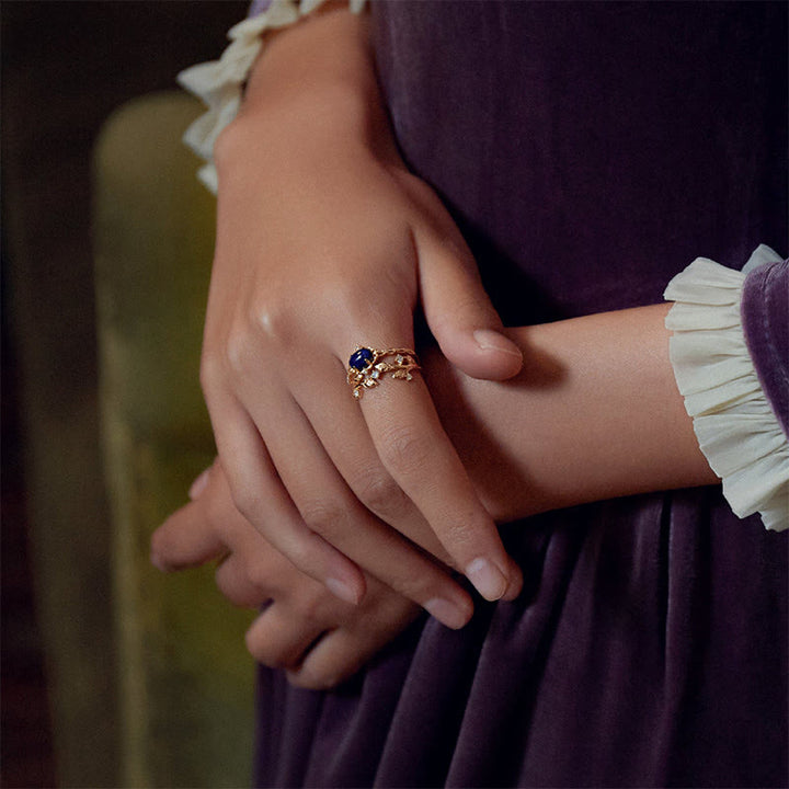 Olivenorma "All thoughts are stars" - Retro Lapis Lazuli Ring - image 2