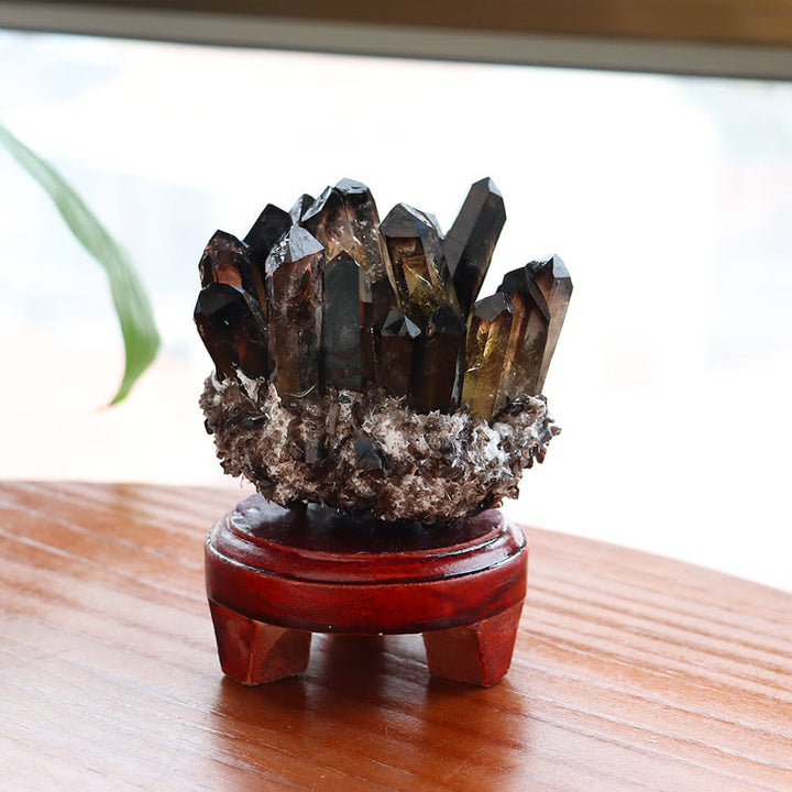 Olivenorma Natural Smoky Quartz Cluster Gemstone Decoration - image 5