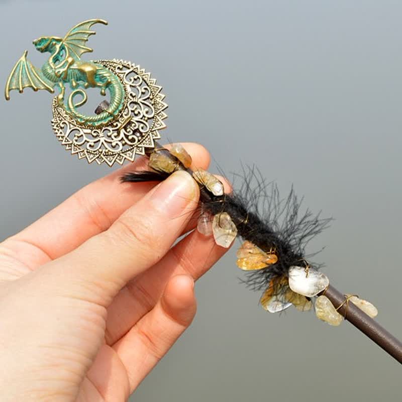 Olivenorma Natural Fairy Moon With Feather Crystal Wands - image 4