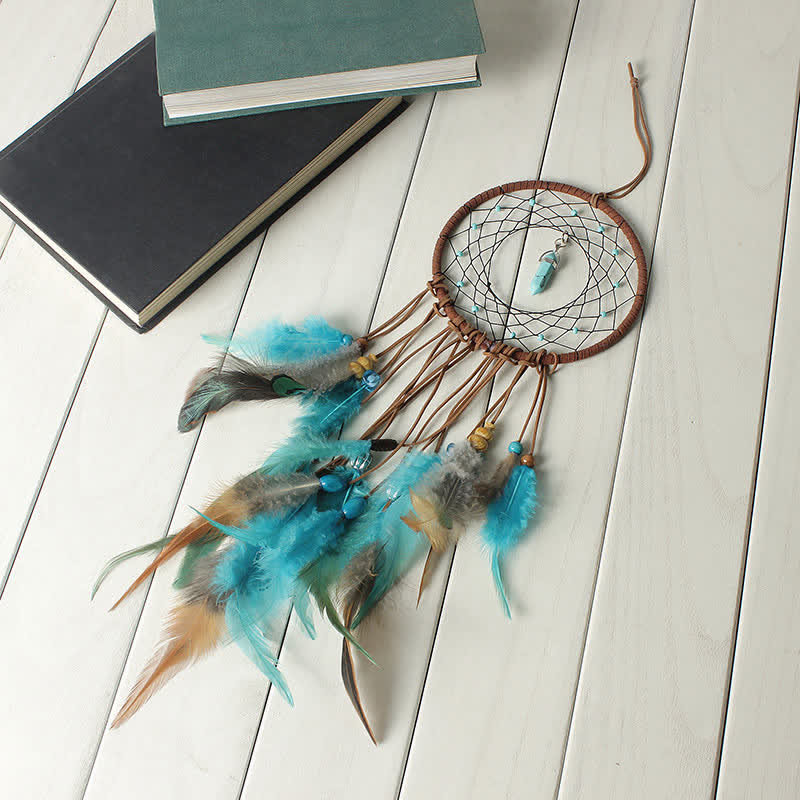 Olivenorma Amazonite Blue Crystal Dream Catcher - image 2