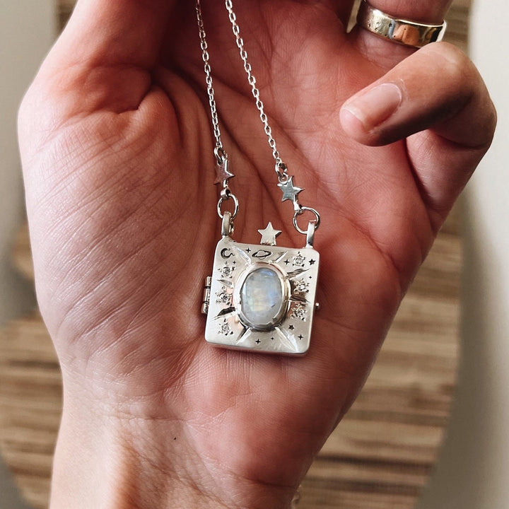 Olivenorma Moonstone Album Pendant Plated Necklace - Moonstone - image 0