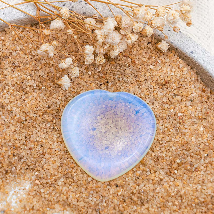 Olivenorma Opalite Healing Heart Worry Stone - image 3
