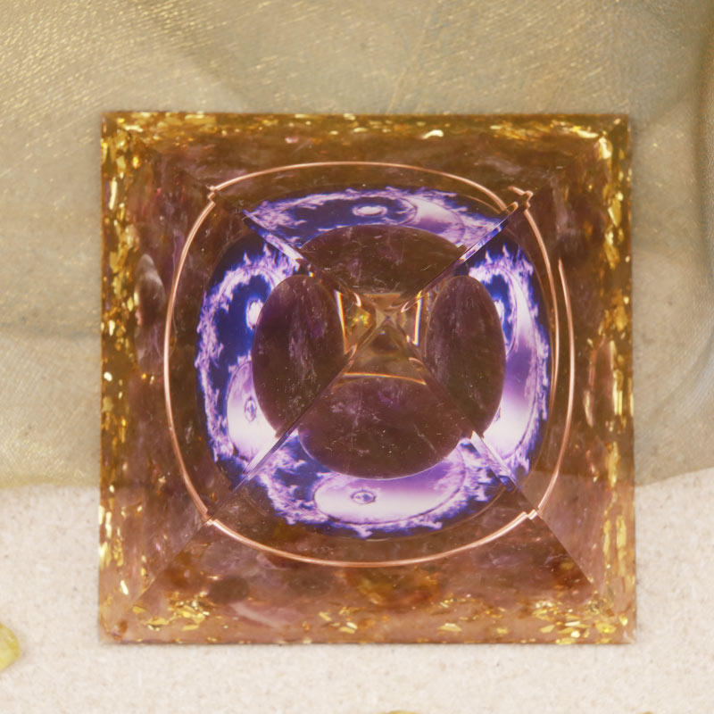 Olivenorma Amethyst Healing Orgone Pyramid - image 3