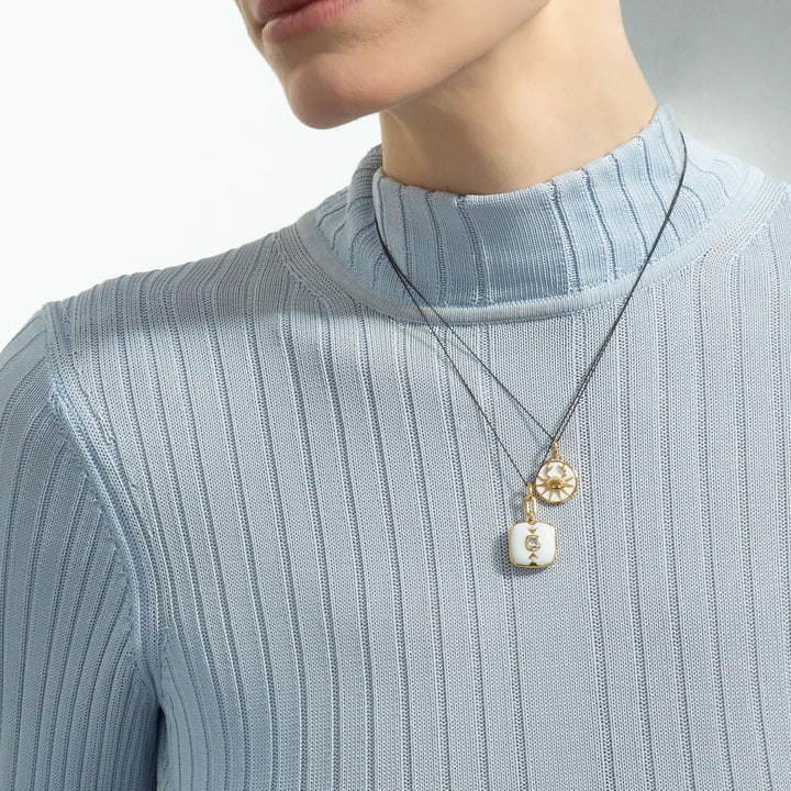 Olivenorma White Zircon Vintage Zodiac Stainless Steel 18k Necklace - image 2