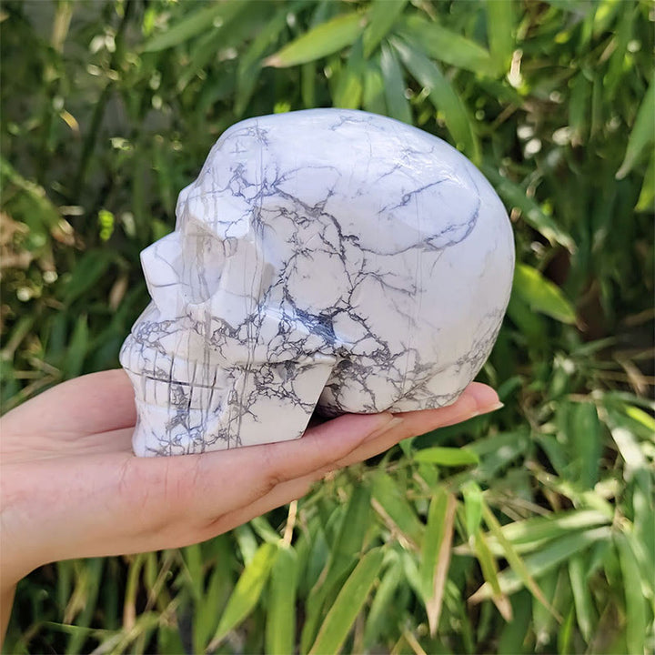 Olivenorma 10cm Natural White Turquoise Gemstone Decoration Crystal Skull - image 2