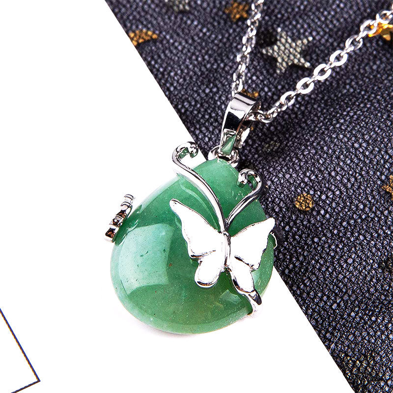 Crystal Butterfly Wings Gemstone Necklace - image 8