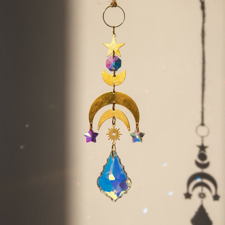 Evil Eye With Moon Protection Wind Chime Suncatcher - Star & Moon - image 4