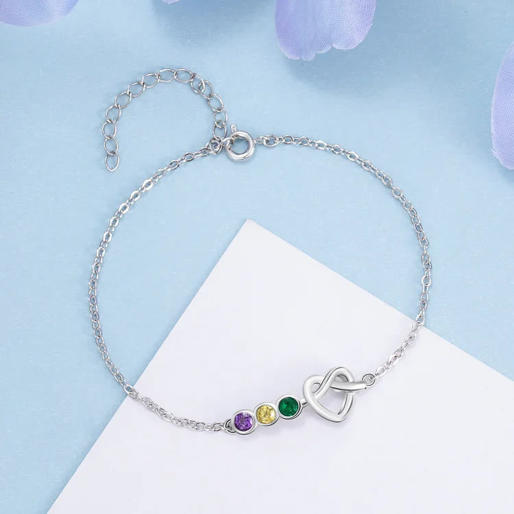 Olivenorma Personalized Heart 2-5 Birthstones Bracelet - image 8
