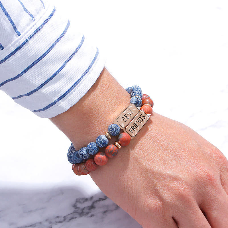 Olivenorma Natural Gemstone Best Friend Engraving Bracelet - image 8