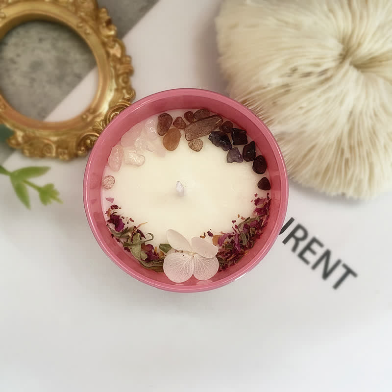 Garden Roses - Handmade Natural Crystal Aromatherapy Crystal  Candle - Transparent Crystal & Strawberry Crystal-Rose - image 9