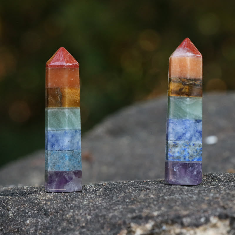 Olivenorma Chakra Hexagonal Column Ornaments Crystal Wands - Chakra - image 0