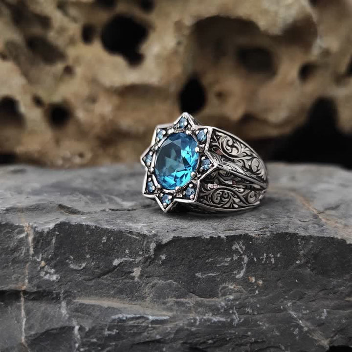 Olivenorma Vintage Octagonal Star Sapphire Ring - image 2