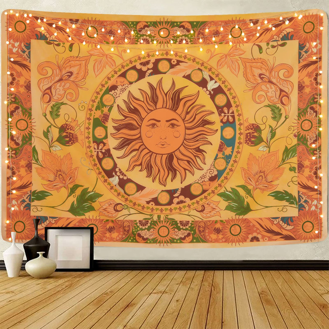 Olivenorma Burning Sun Flower Vines Floral Tapestry - image 2