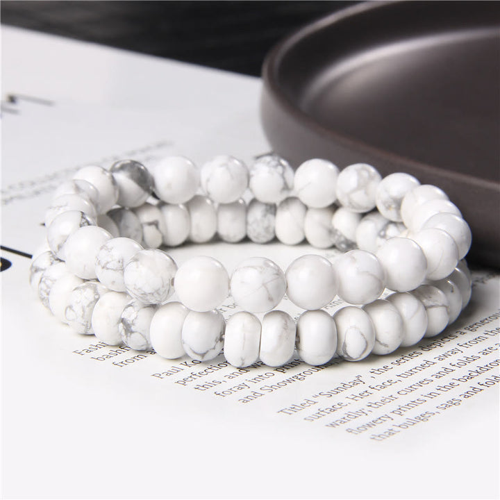 Olivenorma Beaded Jewelry For Man Double Layer Bracelet Set - White Turquoise - image 11
