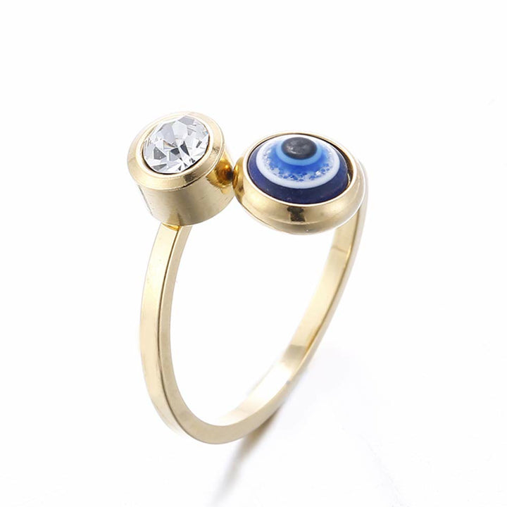 Olivenorma White Zircon Gold Plated Evil Eye Women Ring - Evil Eye & White Zircon - Gold - image 7
