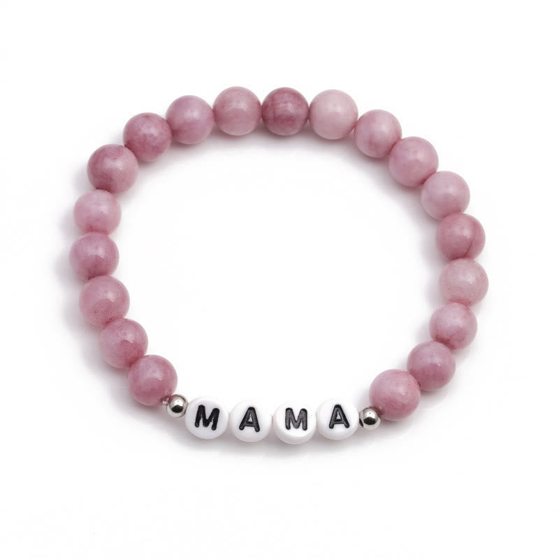 Olivenorma Engraving Mom Mama Natural Stone Beaded Bracelet - image 4