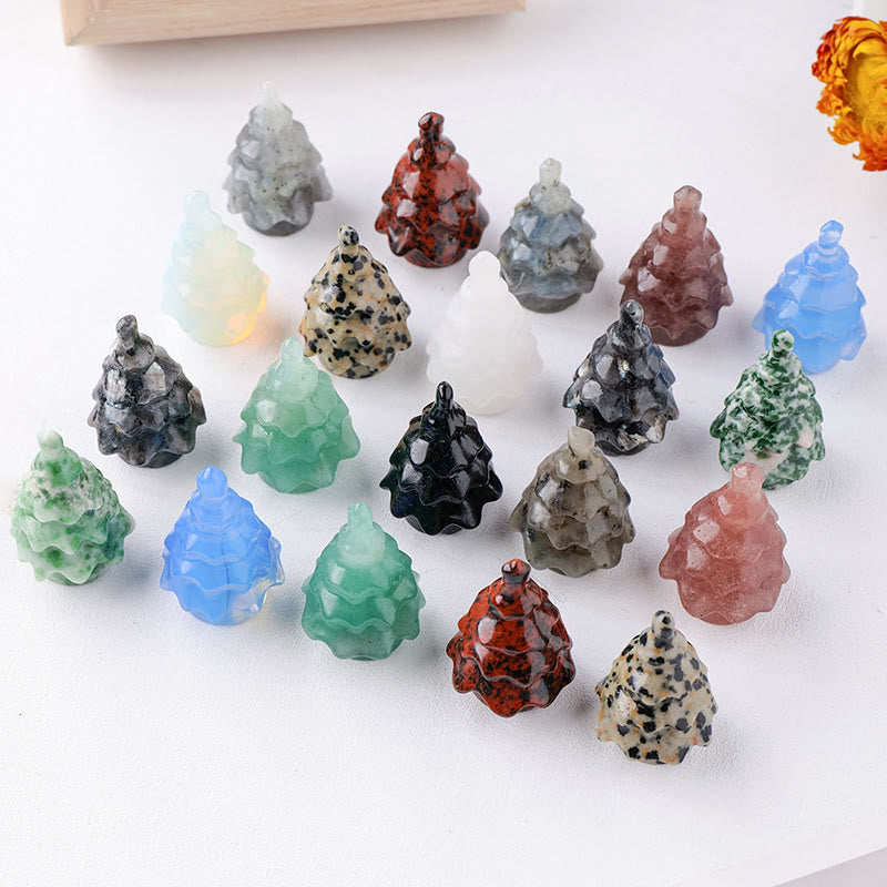 Olivenorma 1pc Natural Crystal Christmas Pine Carving Gemstone Decoration - image 21