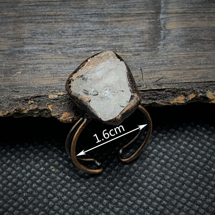 Olivenorma Natural Irregular Raw Stone Twelve Birthstone Adjustable Ring - image 25