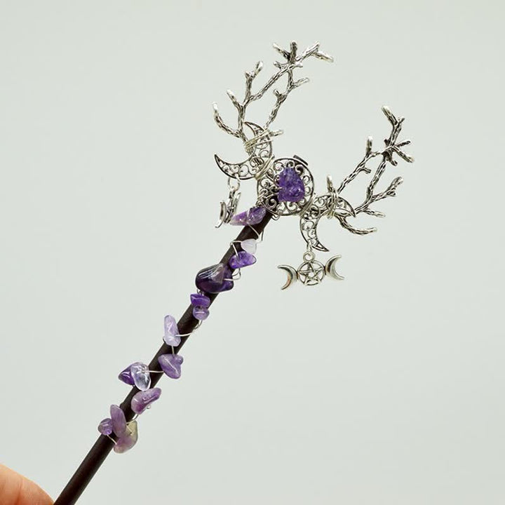Olivenorma Natural Fairy Moon With Feather Crystal Wands - Amethyst#2 - image 26