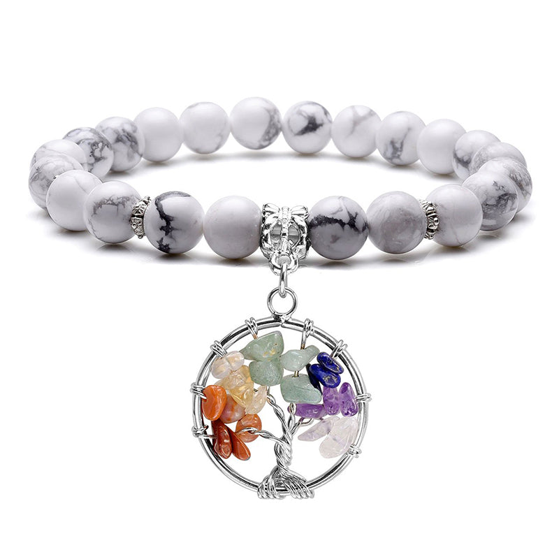 Chakra Tree Of Life Amethyst Bracelet - White Turquoise - image 15