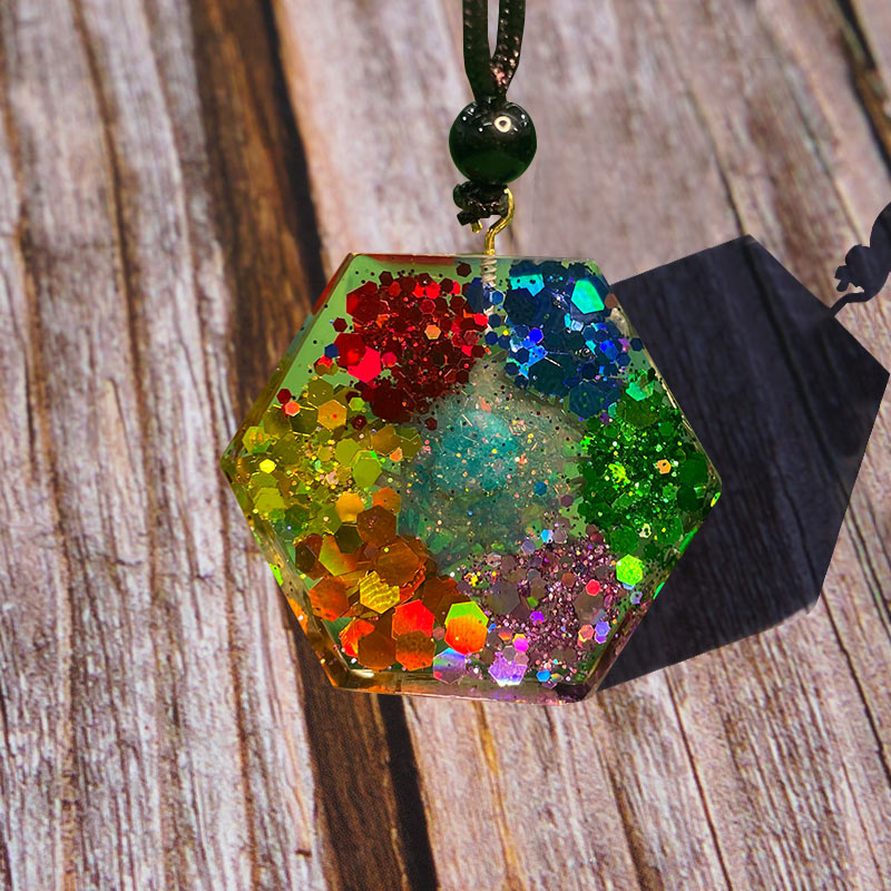 Olivenorma Chakra Metatron's Cube Symbol Meditation Necklace - image 4