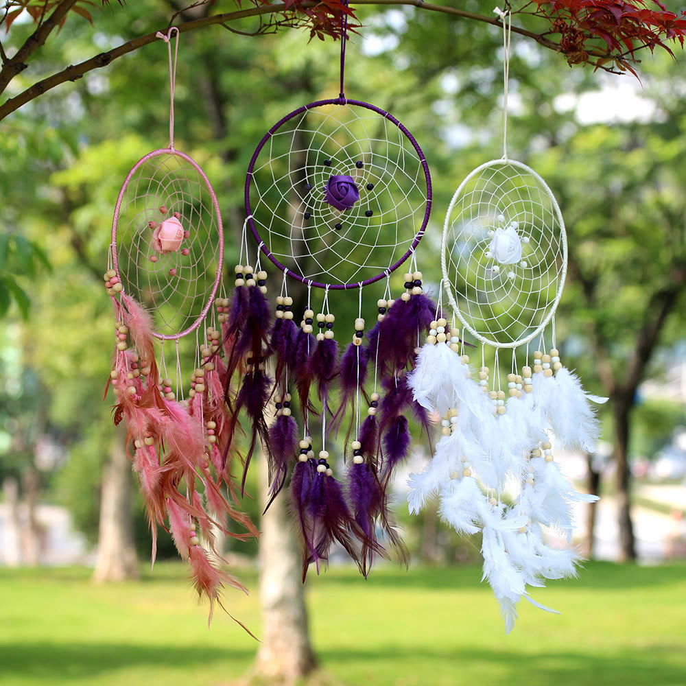 Olivenorma Large Purple Creative Style Rose Dream Catcher - image 0