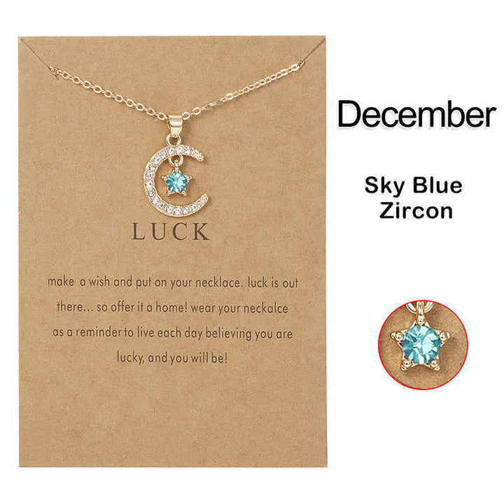 Olivenorma Month Birthstone Star Creative Necklace - December-Sky Blue Zircon - image 12
