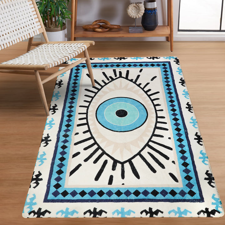 Olivenorma Blue Evil Eye Antibacterial Washable Rugs Carpet - image 11