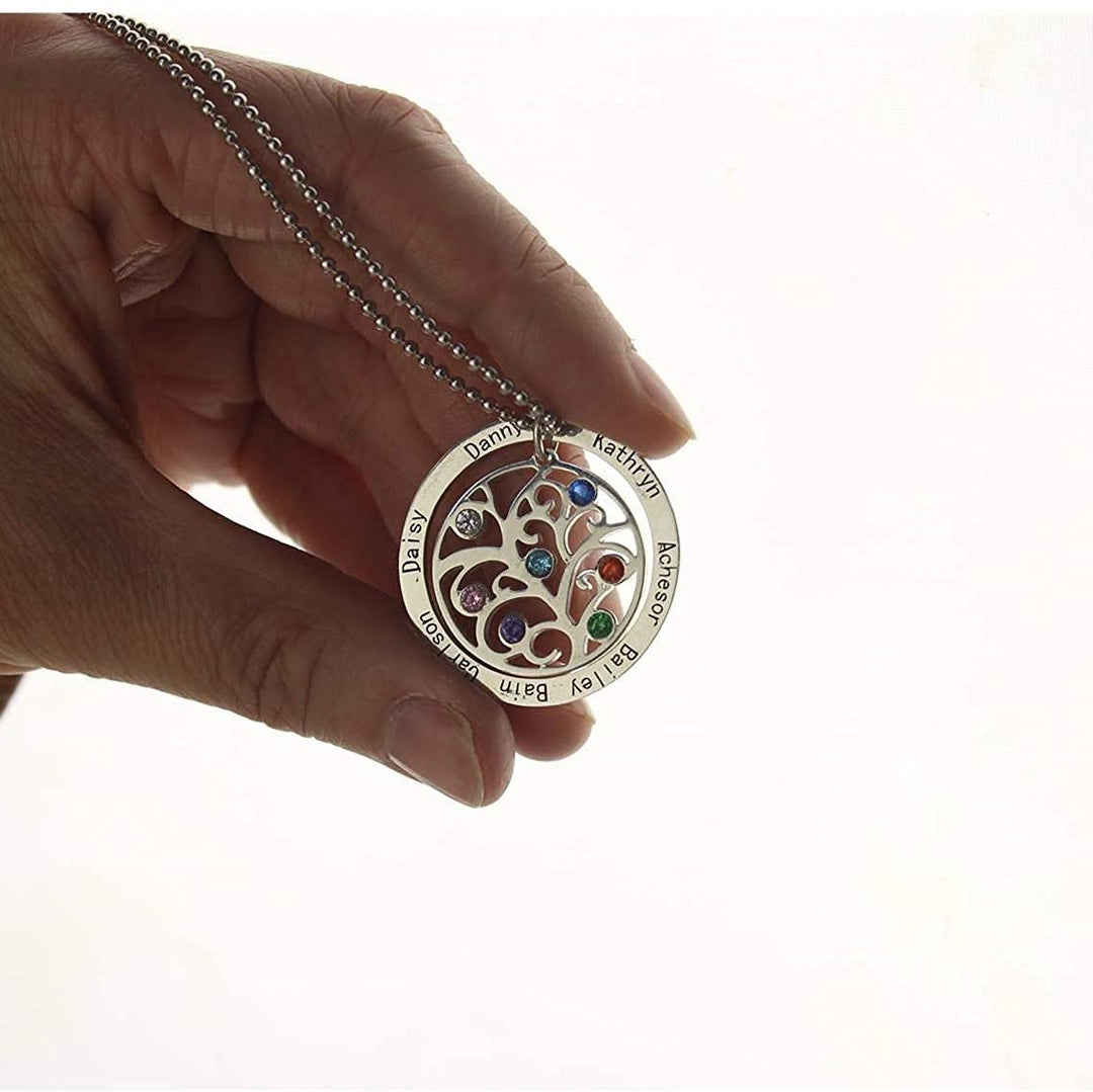 Olivenorma Tree of Life Birthstone Name Engraving Necklace - image 4