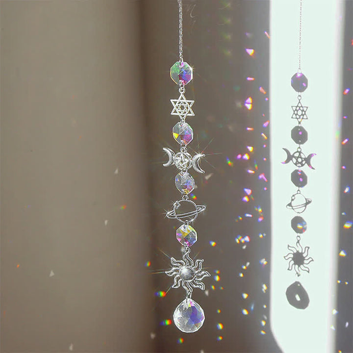 Crystal Moon And Star Suncatcher Dream Catcher - Star - image 2