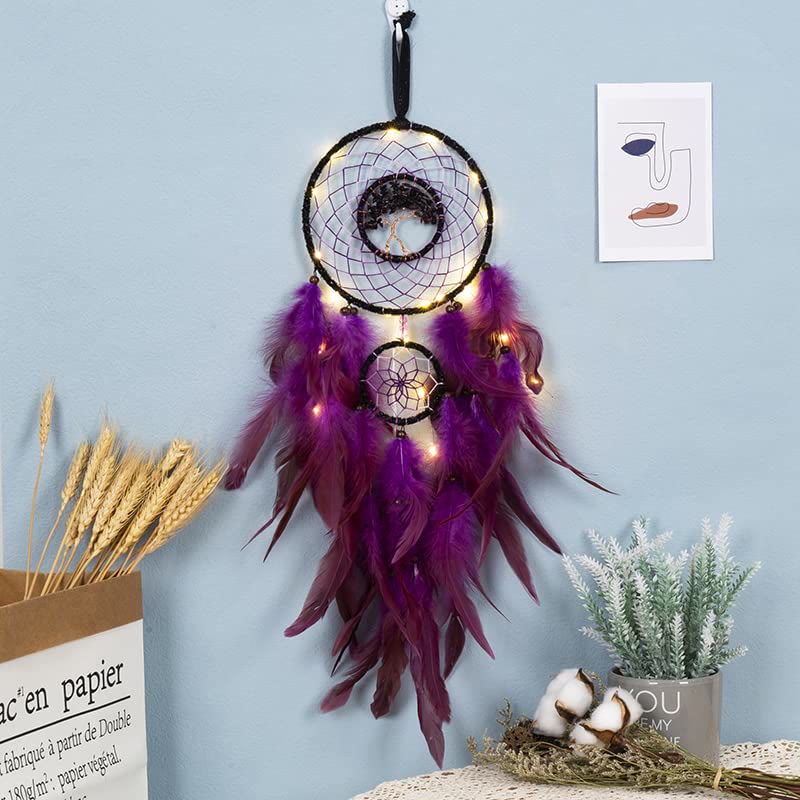Olivenorma Amethyst Crystal Tree of Life Dream Catcher - image 4