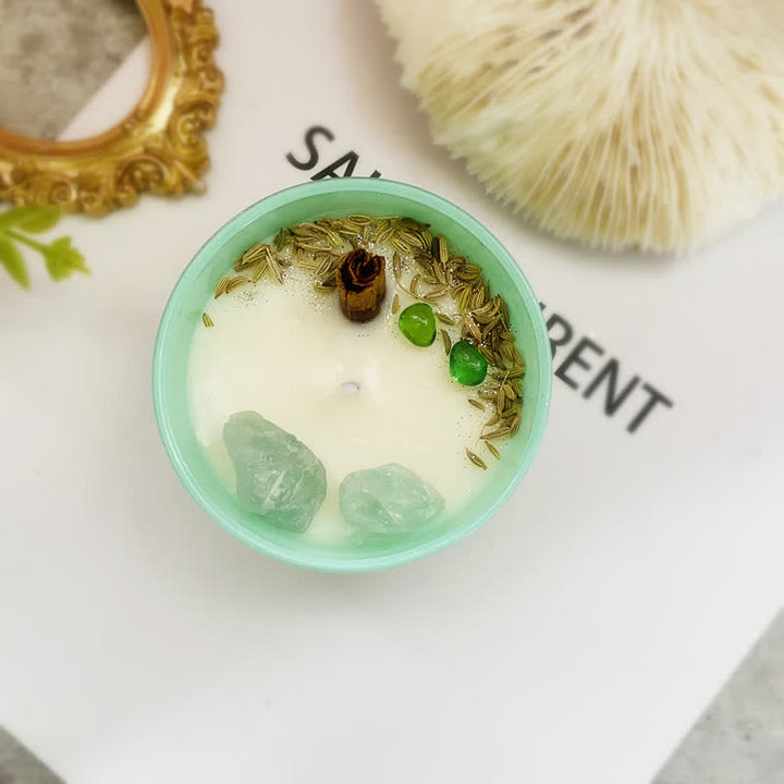 Garden Roses - Handmade Natural Crystal Aromatherapy Crystal  Candle - Tianhe Stone - Green Grapes - image 11