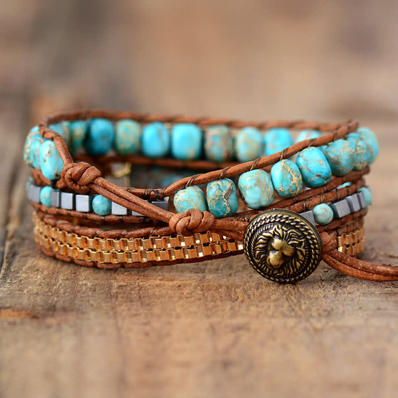 Olivenorma Turquoise Three - layer Winding Braided Bracelet - image 3