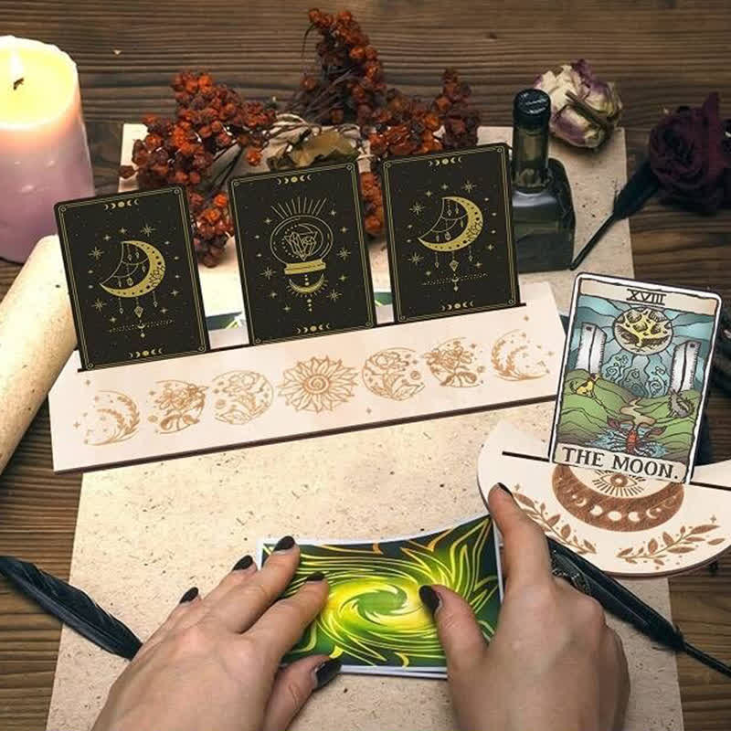 Moon And Eyes Wooden Tarot Card Holder - image 2