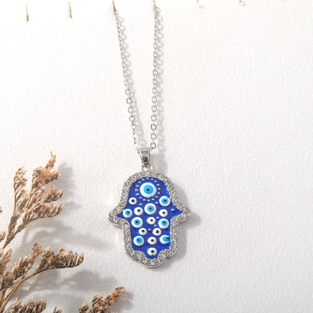 Olivenorma Creative Evil Eye Necklace - Evil Eye&Silver Hamsa - image 1
