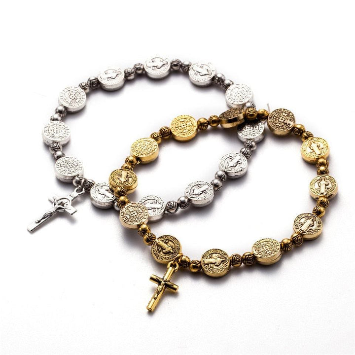 Olivenorma Golden Silver Color Jesus Christianity Cross Bracelet - image 0