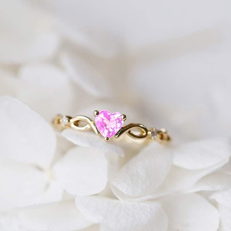 Olivenorma The Eternal Heart - Birthstone Ring - Gold-Pink - 14 - image 12