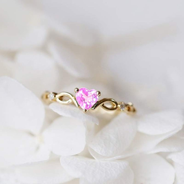 Olivenorma The Eternal Heart - Birthstone Ring - Gold-Pink - 14 - image 12